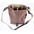 9002B - DARK BROWN LEATHER (PU) WINE BAG WITH (IT'S WINE TIME) MONOGRAMMED